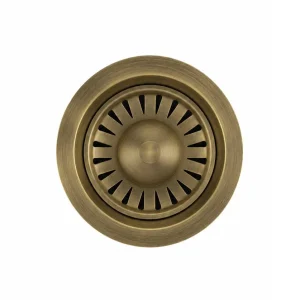Antique Brass Kitchen Sink Strainer Waste 90mm Plug Waste with Removable Basket