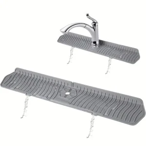 Silicone Sink Splash Guard Mat Faucet Water Drip Catcher for Kitchen Bathroom