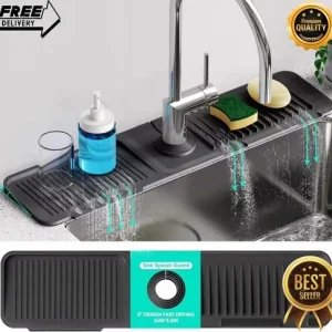 Kitchen Faucet Sinks Splash Guard Silicone Drain Pad Water Catcher Tray Slip Mat