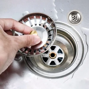 Premium Kitchen Sink Strainer Replacement Basin Drainer Waste Plug Filter Steel